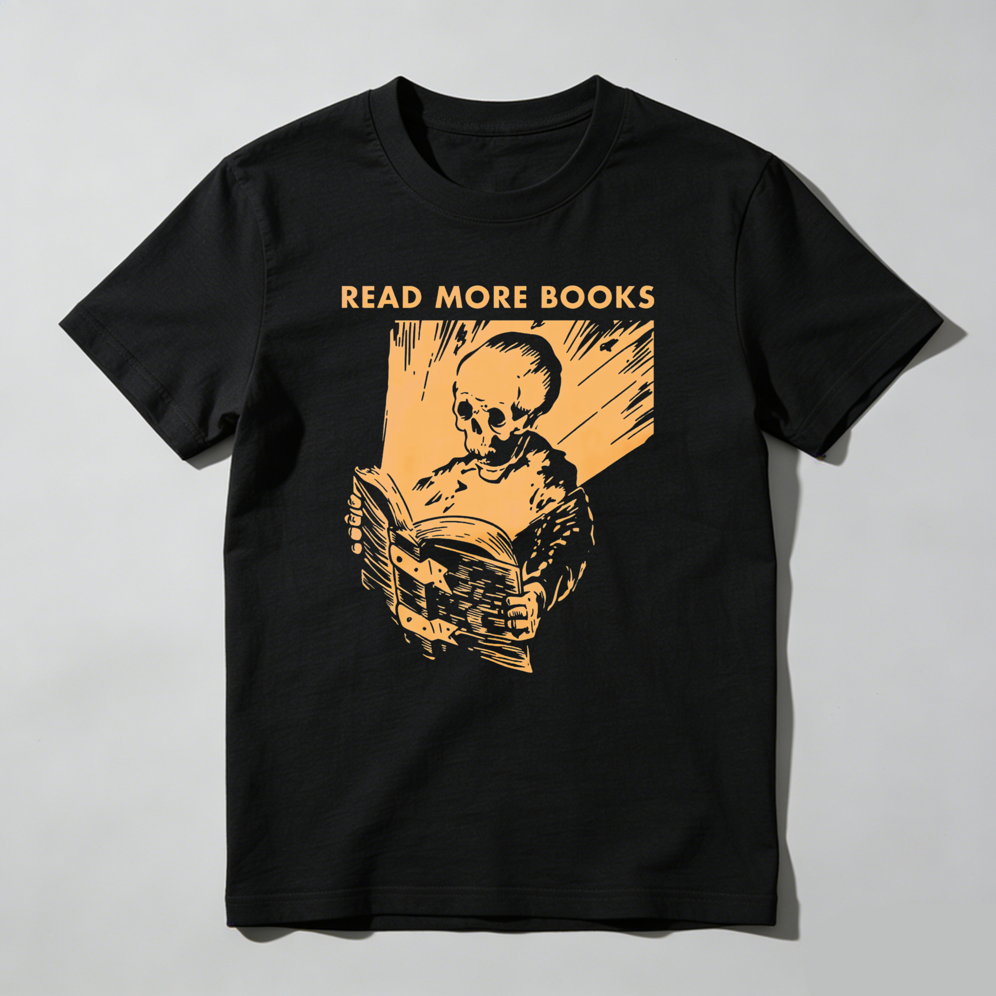 Wardrobecart Read More Books Skull Reading Book Tshirt