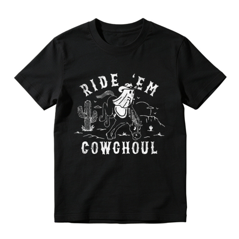 Ride Em Cowghoul Western Horse Cactus Graphic T-shirt