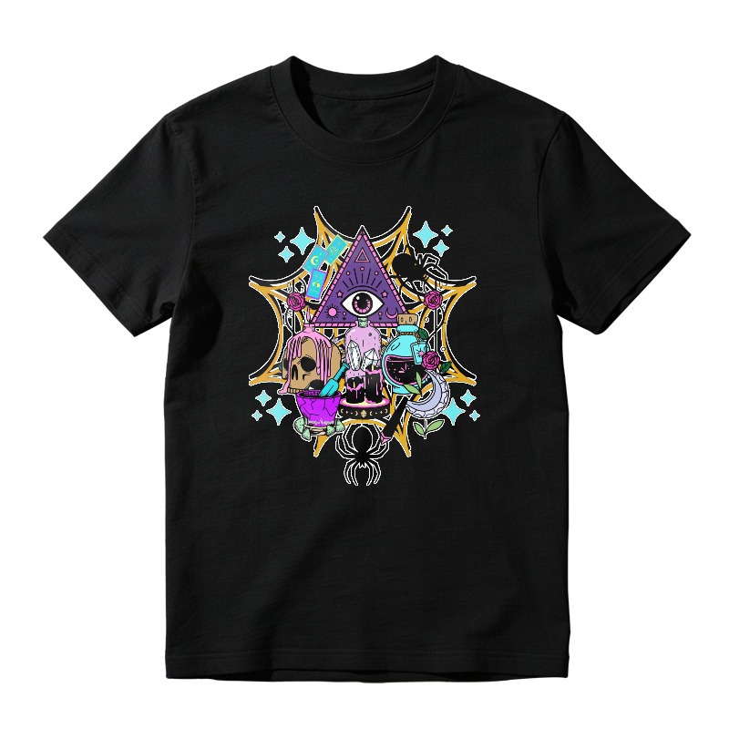 Mystic Pyramid Eye Skull And Spider Graphic, Unisex Classic T-shirt