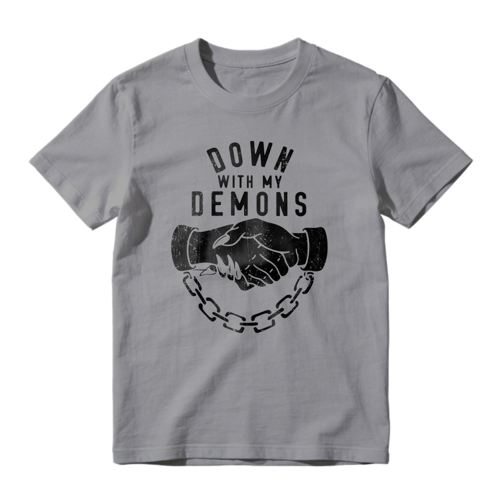 Down With My Demons Handshake Chain Graphic, Unisex Classic T-shirt
