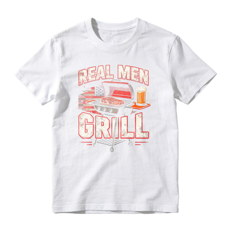 Real Men Grill American Flag Bbq Beer Graphic Unisex Classic T-shirt