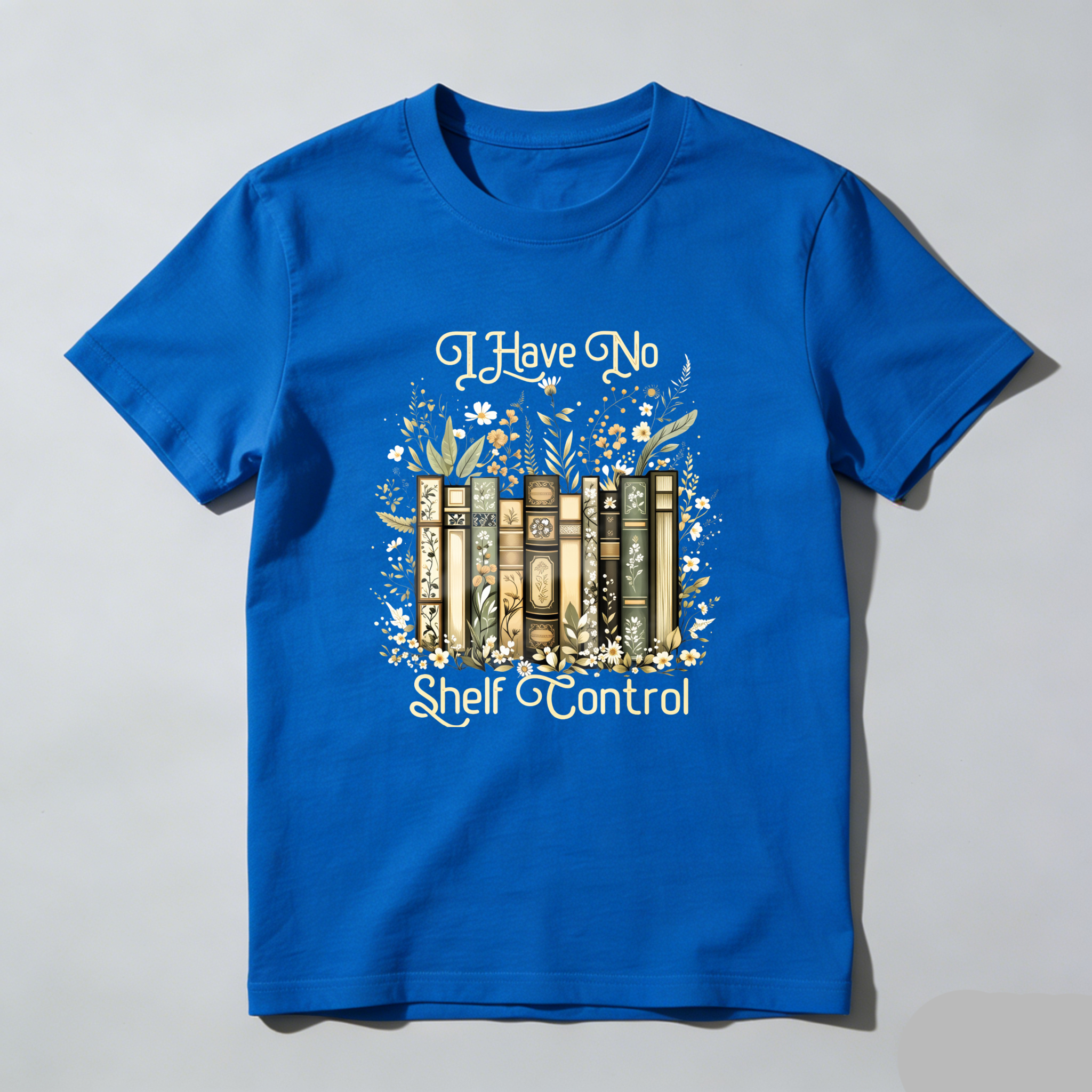 Wardrobecart Books And Flowers Design Pattern Tshirt