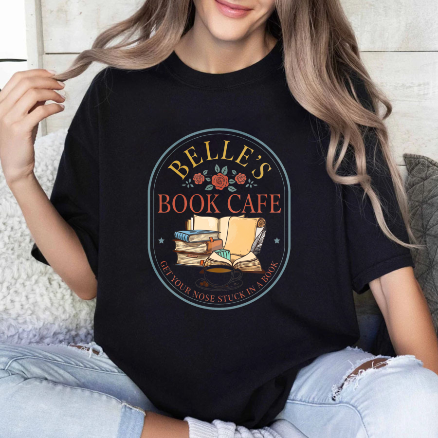Wardrobecart Belle's Book Cafe Get Your Nose Stuck In A Book Tshirt
