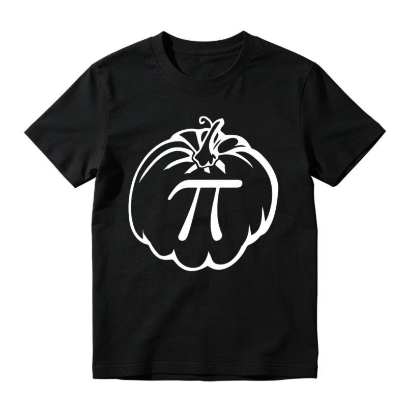 Pi Symbol Pumpkin Halloween Math Geek Funny Graphic T-shirt