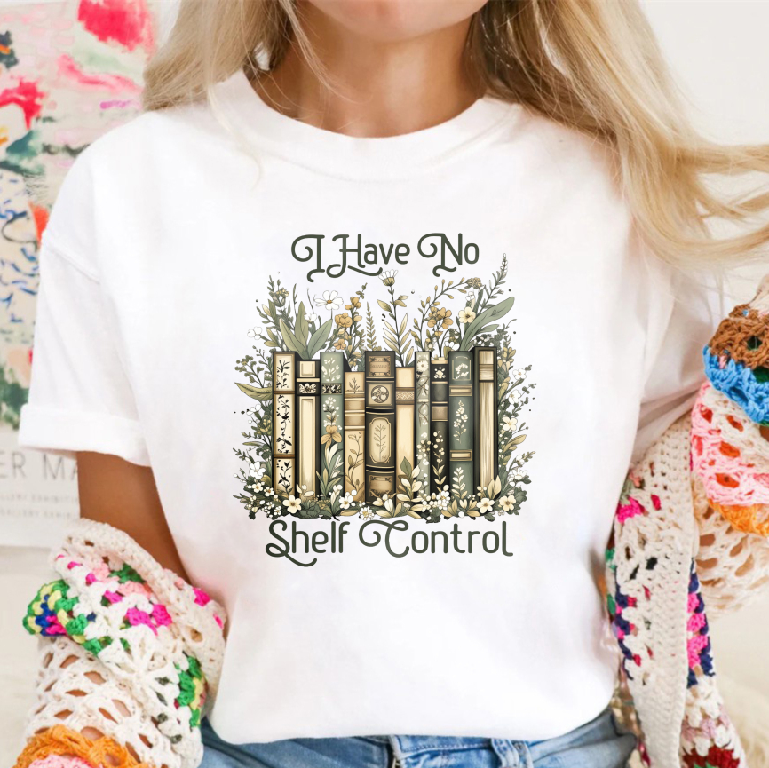 Wardrobecart Bookshelf And Floral Design I Have No Shelf Control Unisex Classic T-shirt