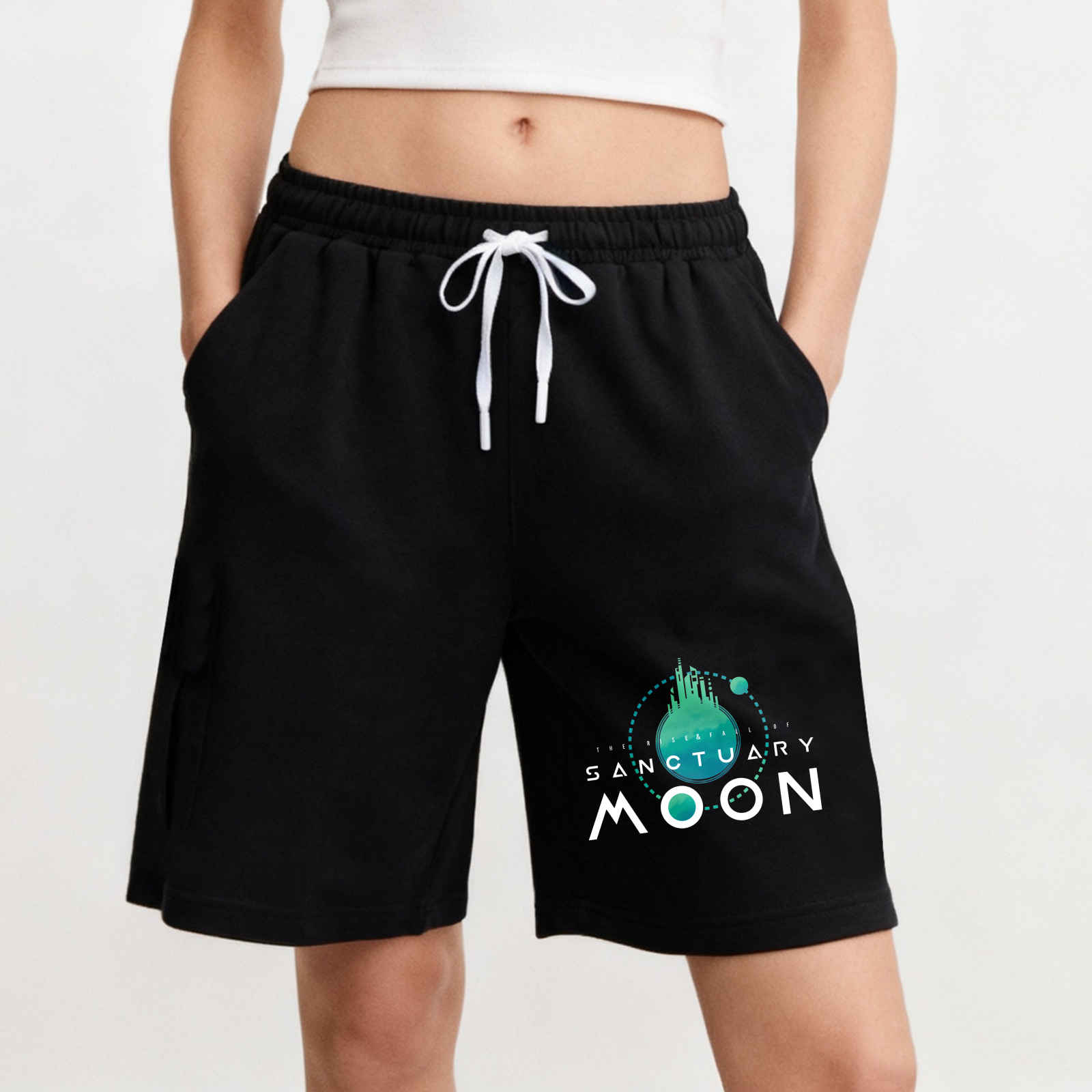 Wardrobecart Sanctuary Moon Logo Shorts