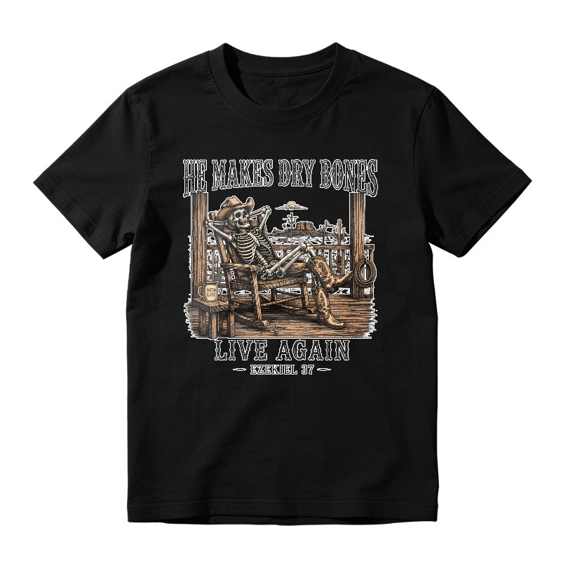 He Makes Dry Bones Live Again Skeleton Bible Verse Unisex Classic T-shirt