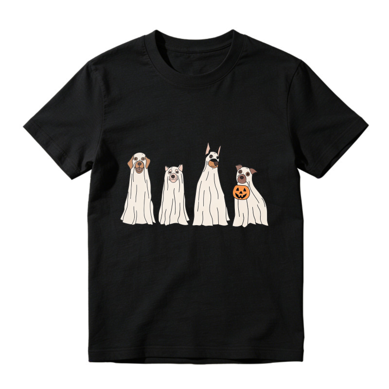 Halloween Ghost Dogs With Pumpkin Unisex Classic T-shirt