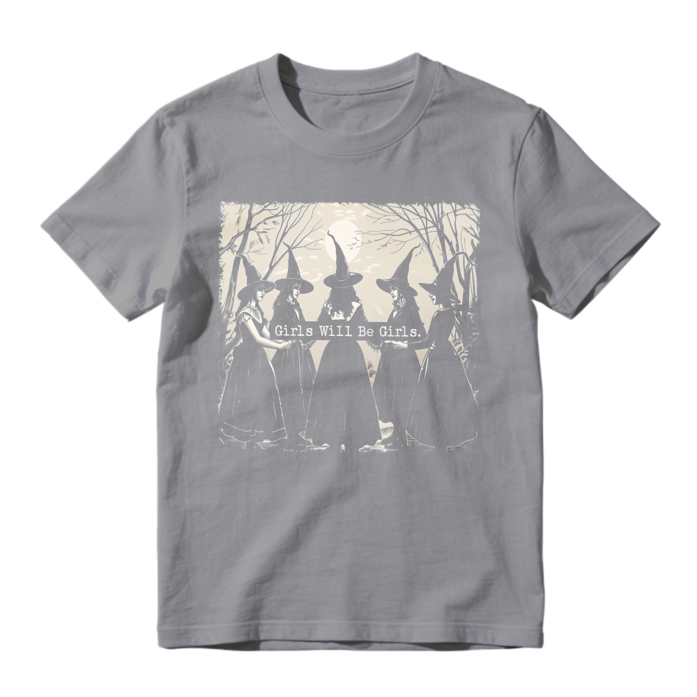 Witches Silhouette Girls Will Be Girls Halloween Graphic Unisex Classic T-shirt