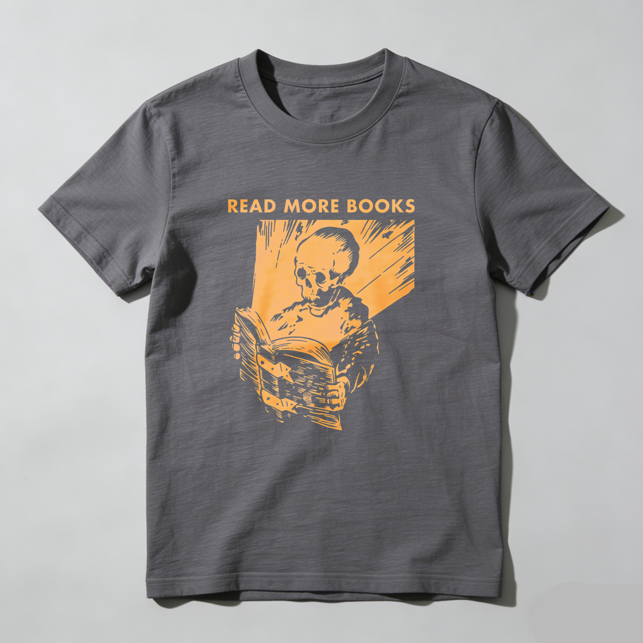 Wardrobecart Read More Books Skull Reading Book Tshirt