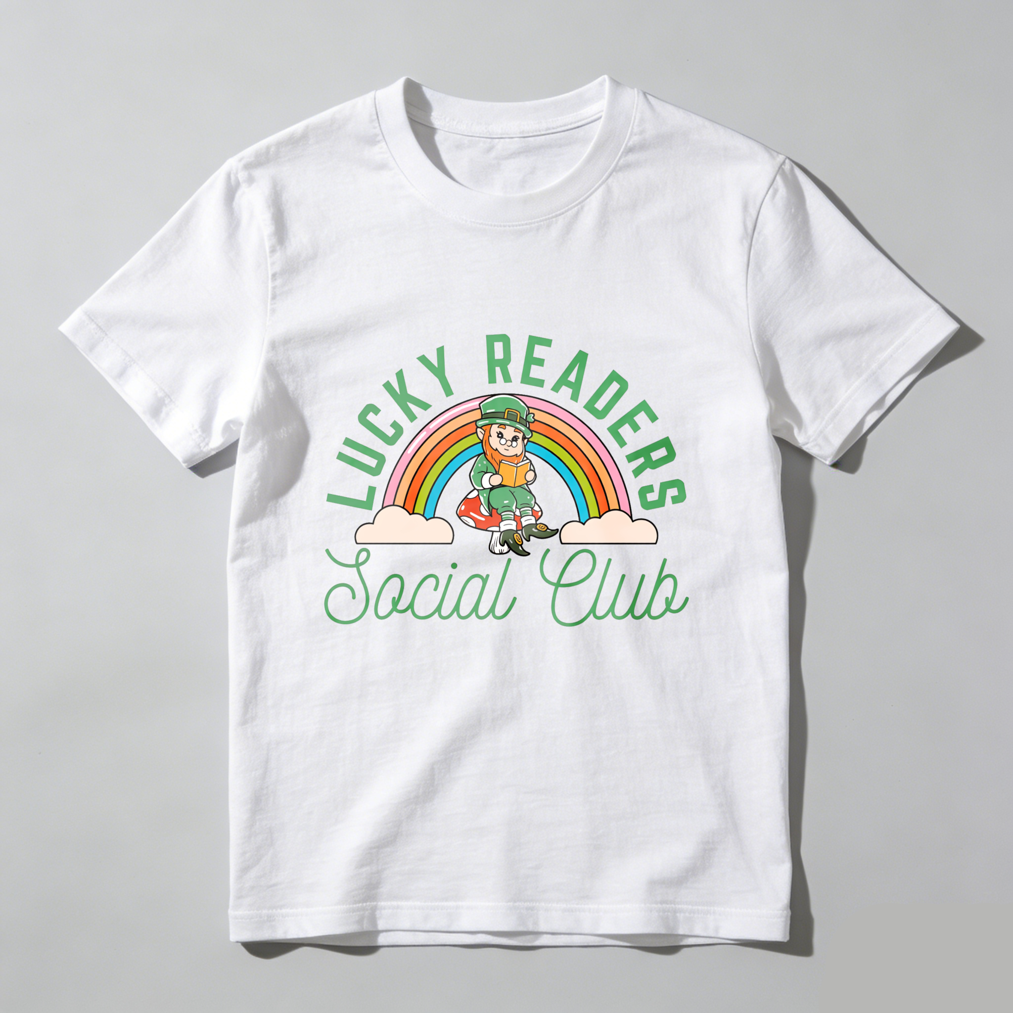 WardrobecartLucky Readers Social Club Rainbow Leprechaun tshirt