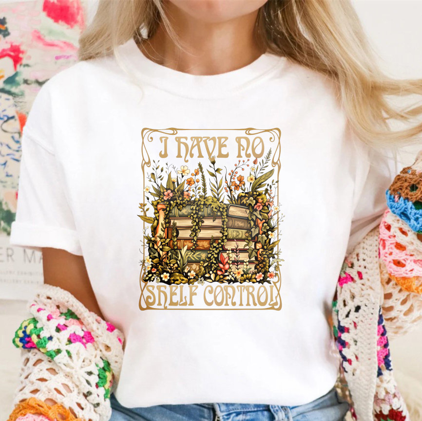 Wardrobecart I Have No Shelf Control Bookshelf Floral Design Unisex Classic T-shirt