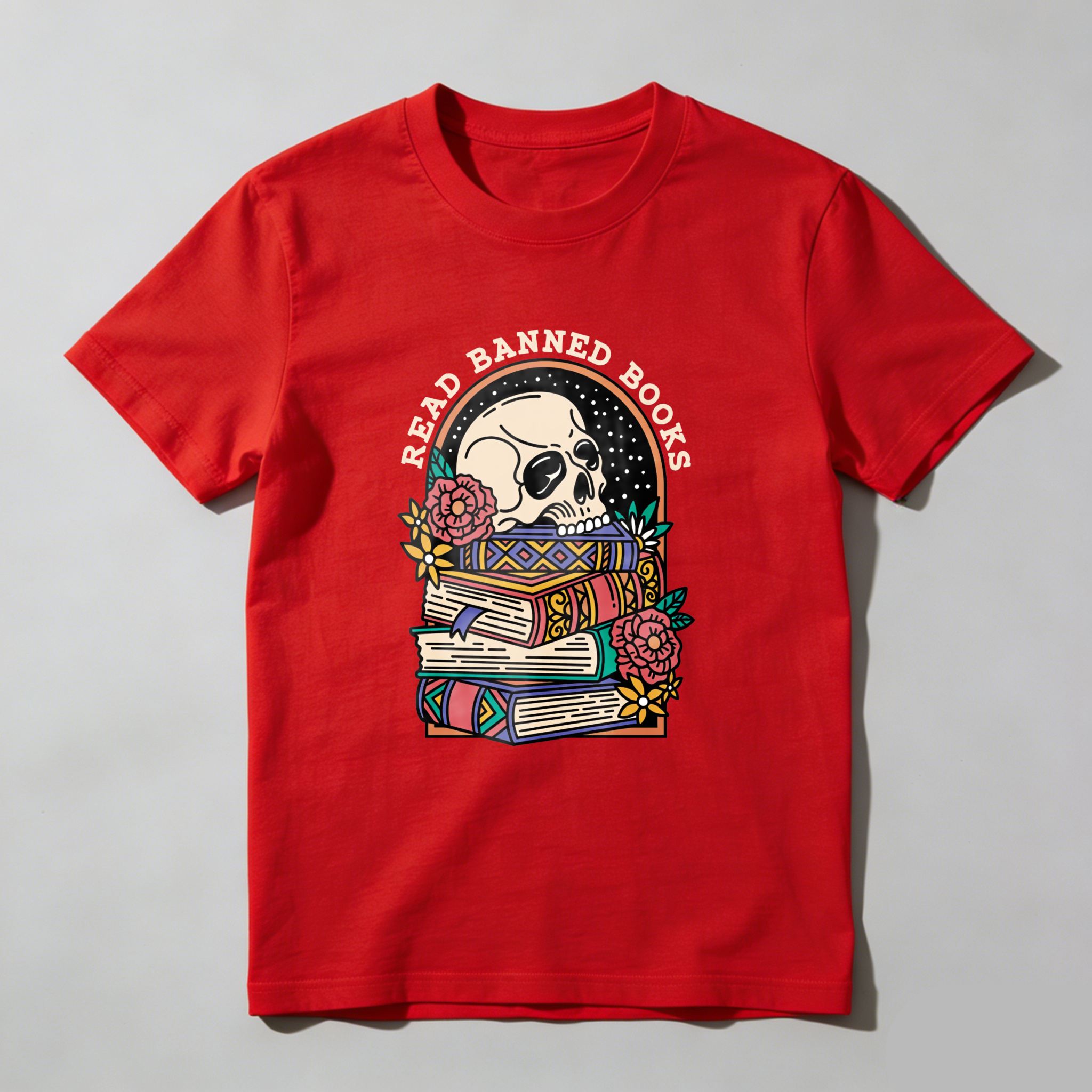Wardrobecart Read Banned Books Skull And Books Tshirt