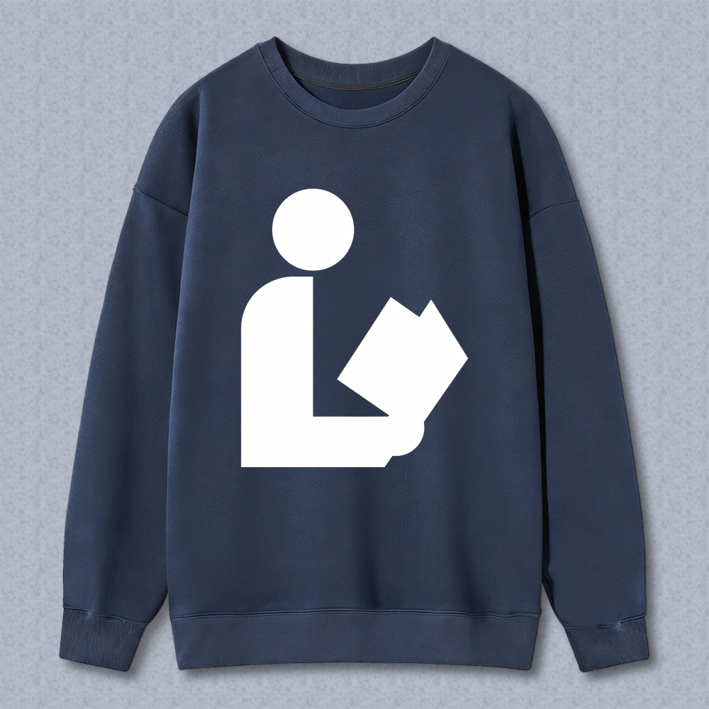 Wardrobecart Reading Person Icon Unisex Classic Sweatshirt