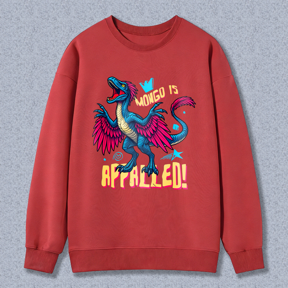 Wardrobecart Dragon With Crown And Text Mongo Is Appalled Unisex Classic Sweatshirt