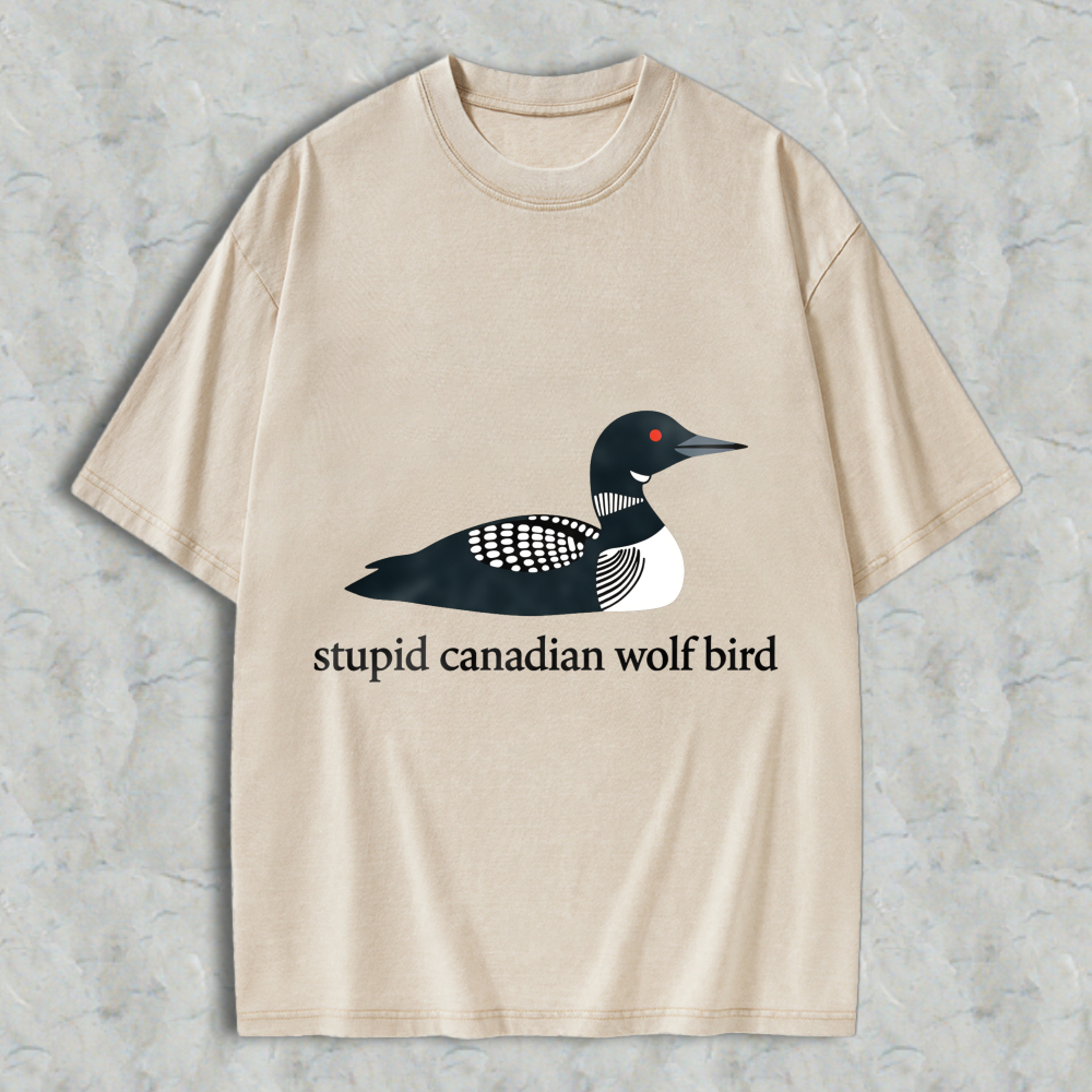 Wardrobecart Loon Bird Design Unisex Washed T-shirt