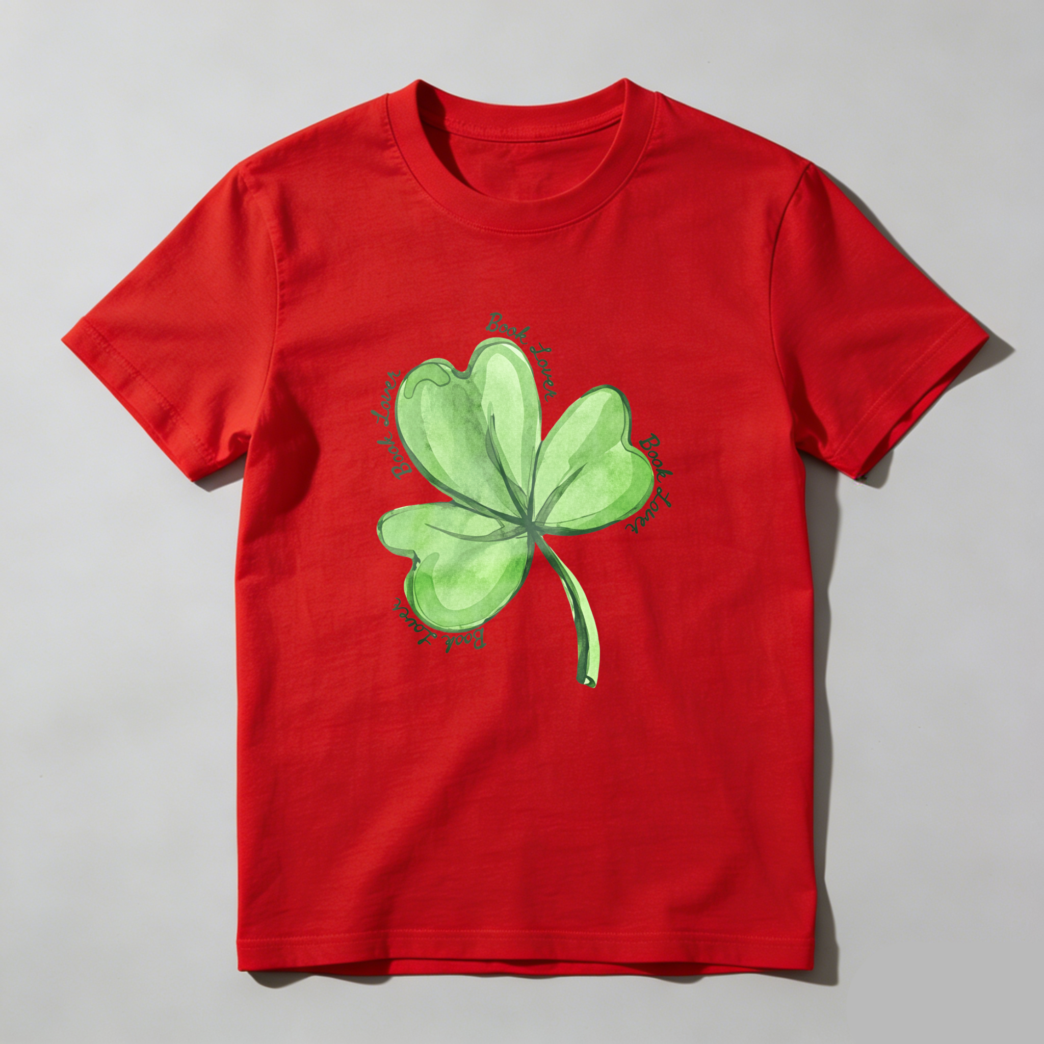 Wardrobecart Four Leaf Clover Watercolor Design tshirt