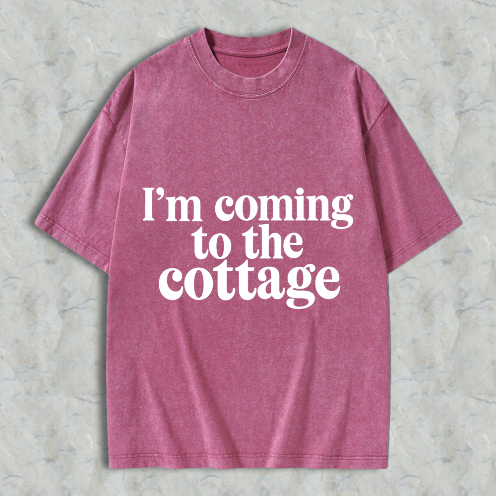 Wardrobecart Im Coming To The Cottage Unisex Washed T-shirt
