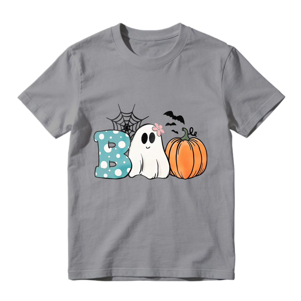 Boo Ghost Pumpkin Spider Web Halloween Unisex Classic T-shirt