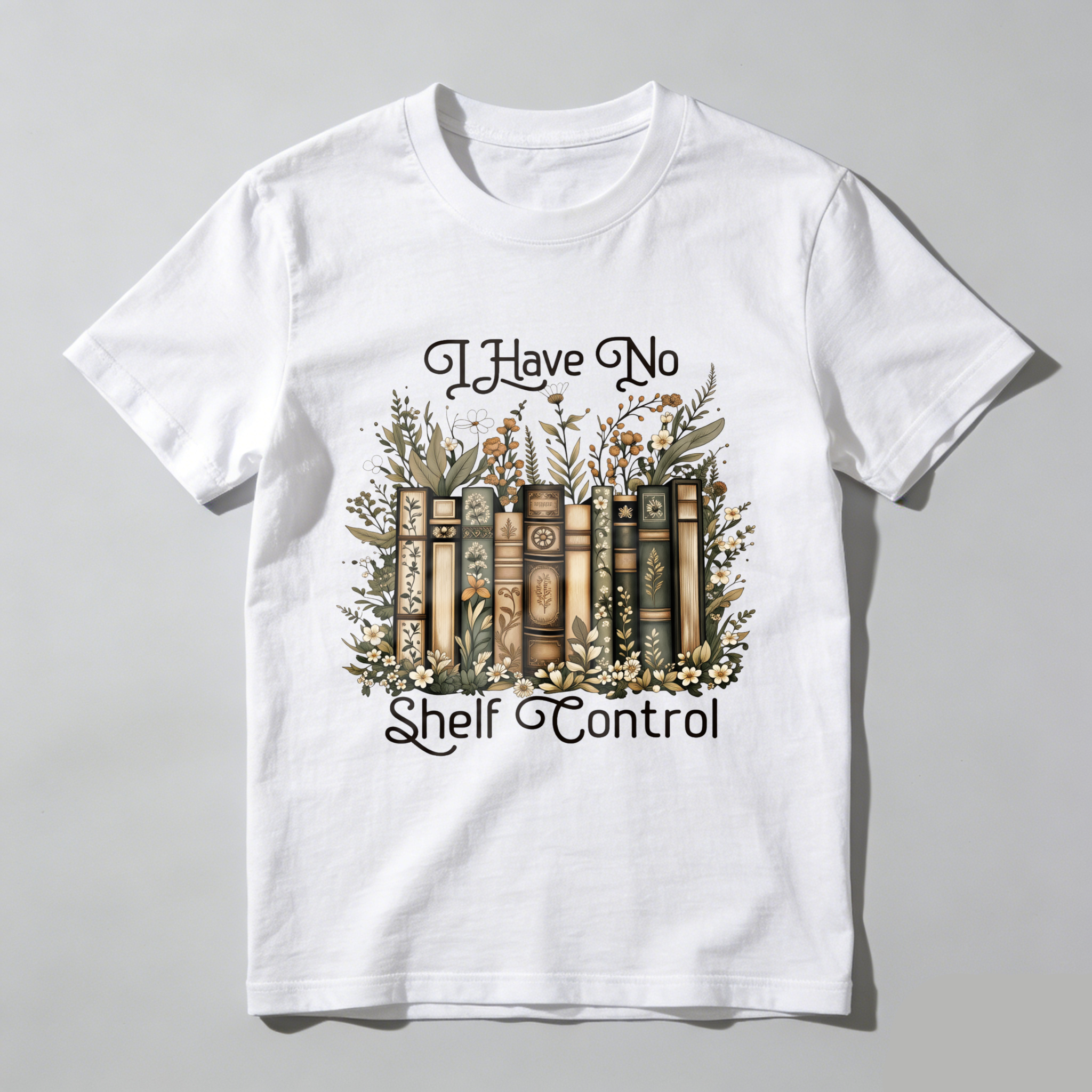Wardrobecart I Have No Shelf Control Books And Flowers Pattern Unisex Classic T-shirt