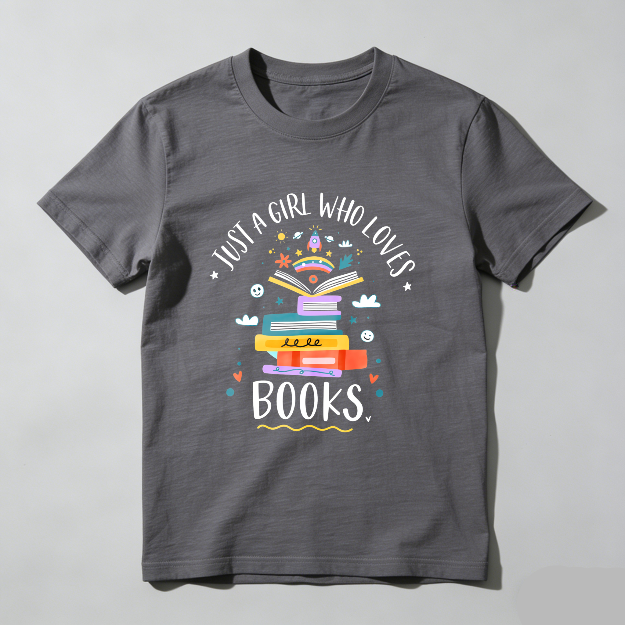 Wardrobecart Just A Girl Who Loves Books Tshirt(2)