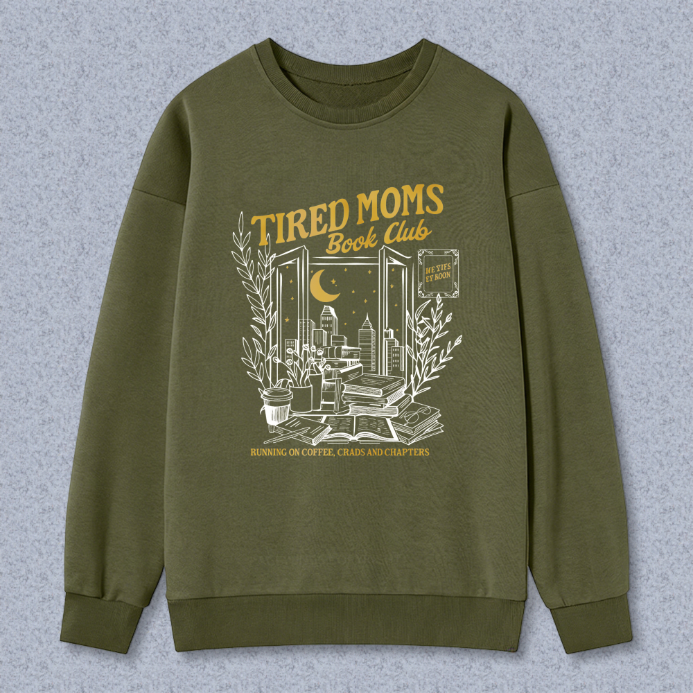 Wardrobecart Tired Moms Book Club Reading Coffee Chaos And Chapters Unisex Classic Sweatshirt