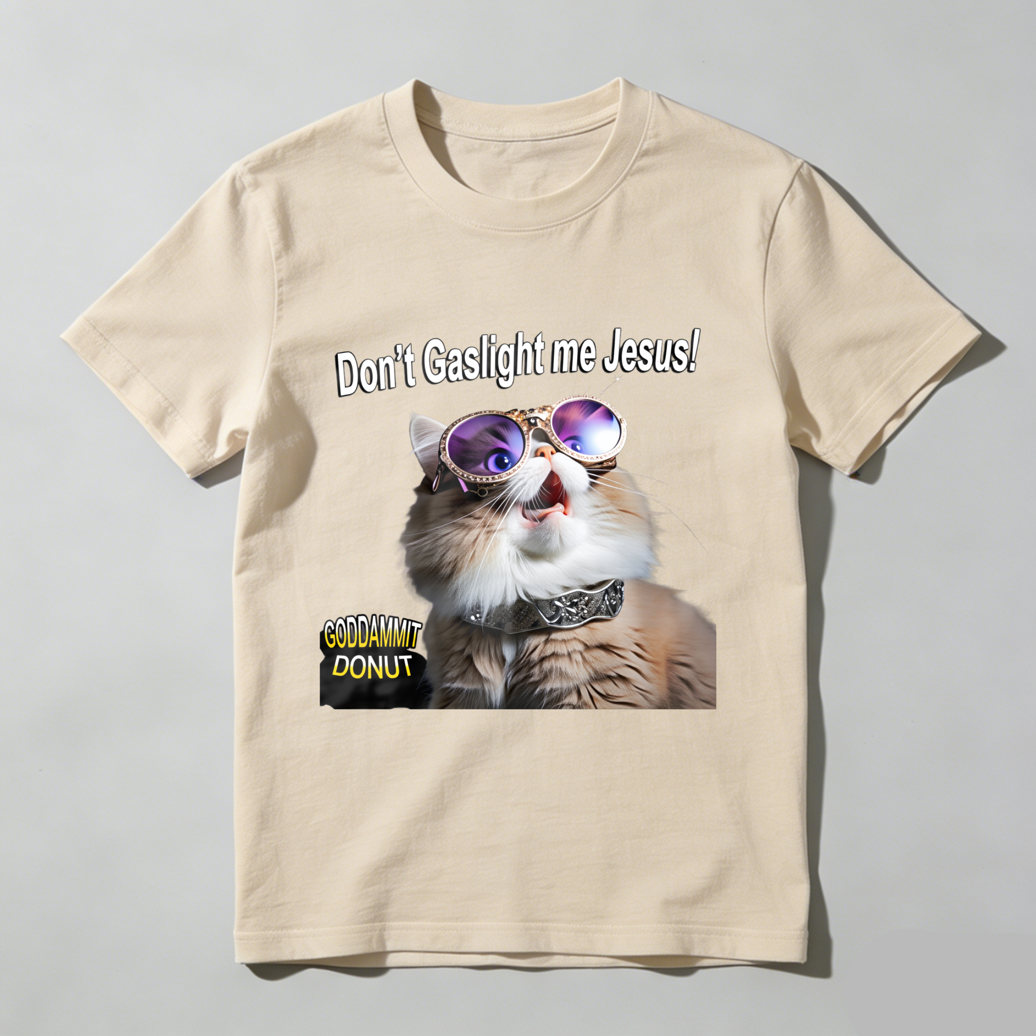 Wardrobecart Don't Gaslight Me  Cat With Sunglasses Tshirt