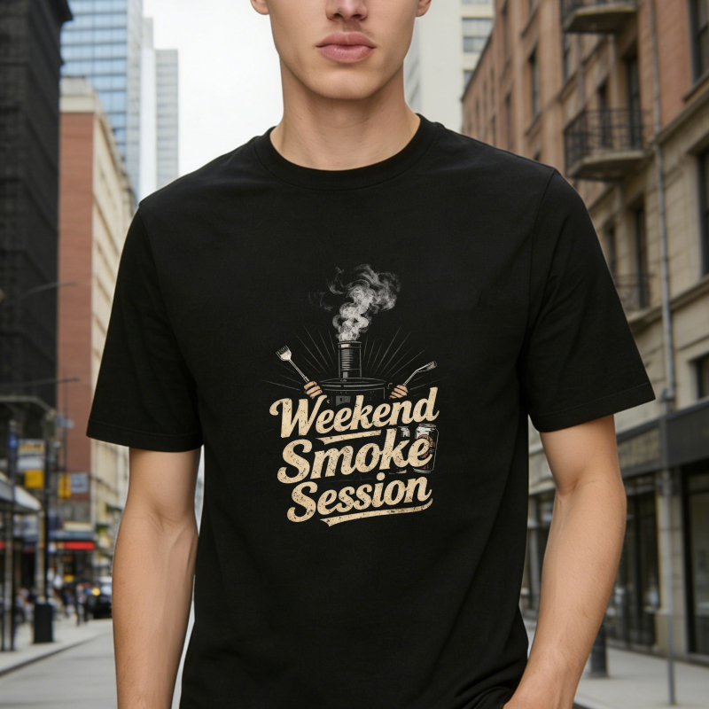 Weekend Smoke Session With Pipe And Smoke Graphic Unisex Classic T-shirt