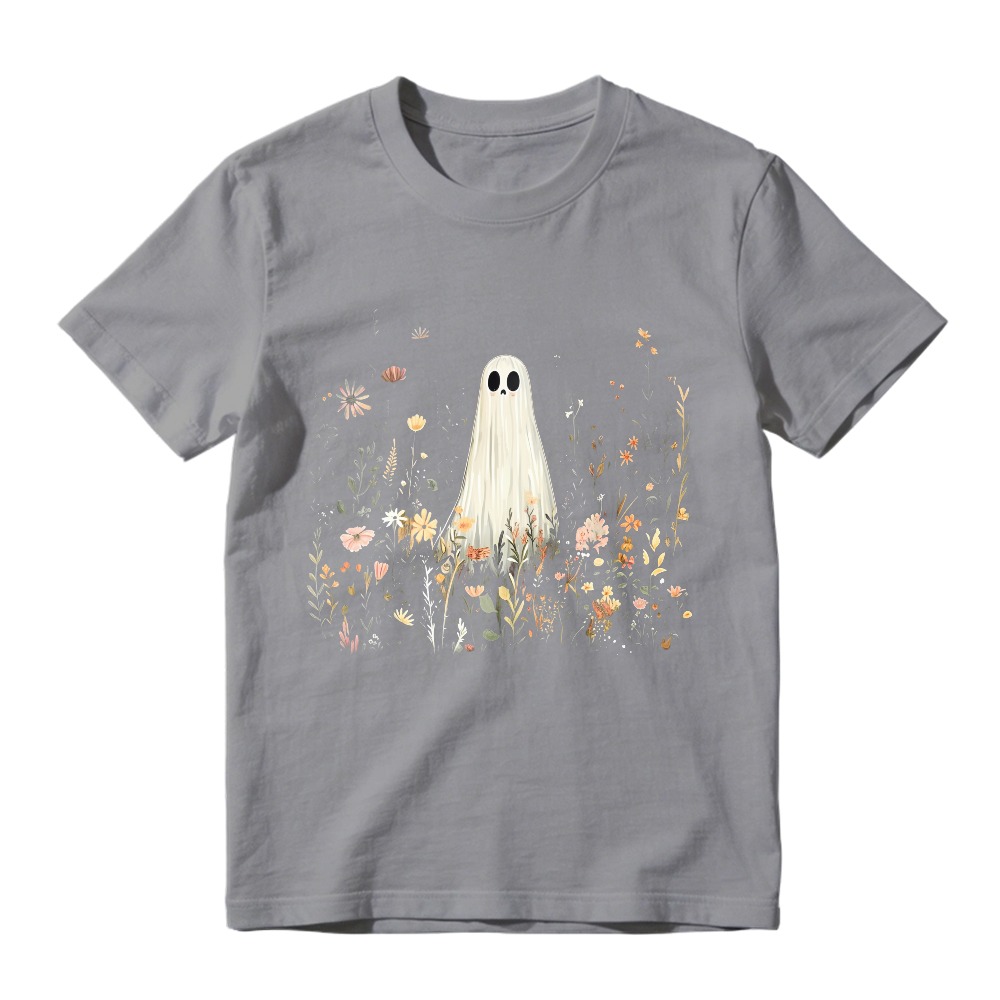 Cute Ghost In Wildflowers, Unisex Classic T-shirt