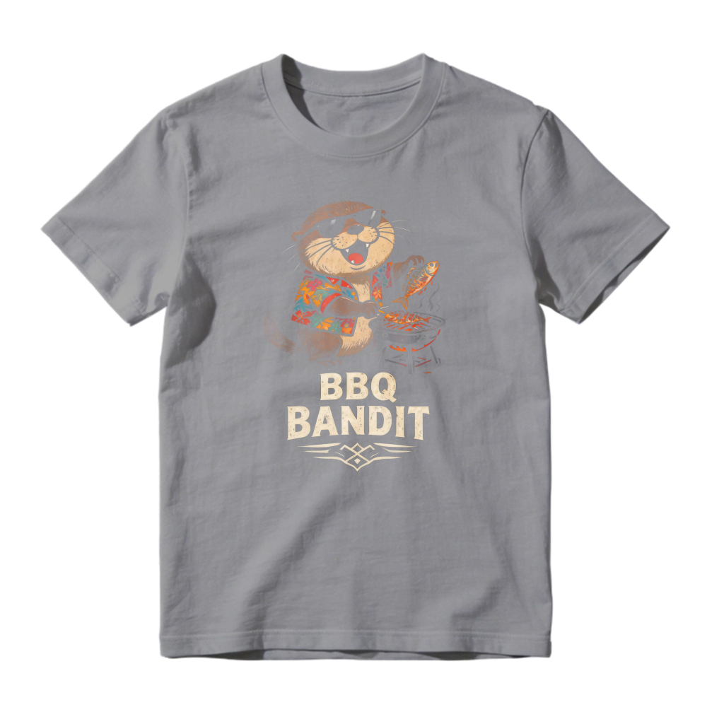Cute Otter Wearing Sunglasses Grilling Fish Bbq Bandit Graphic Unisex Classic T-shirt