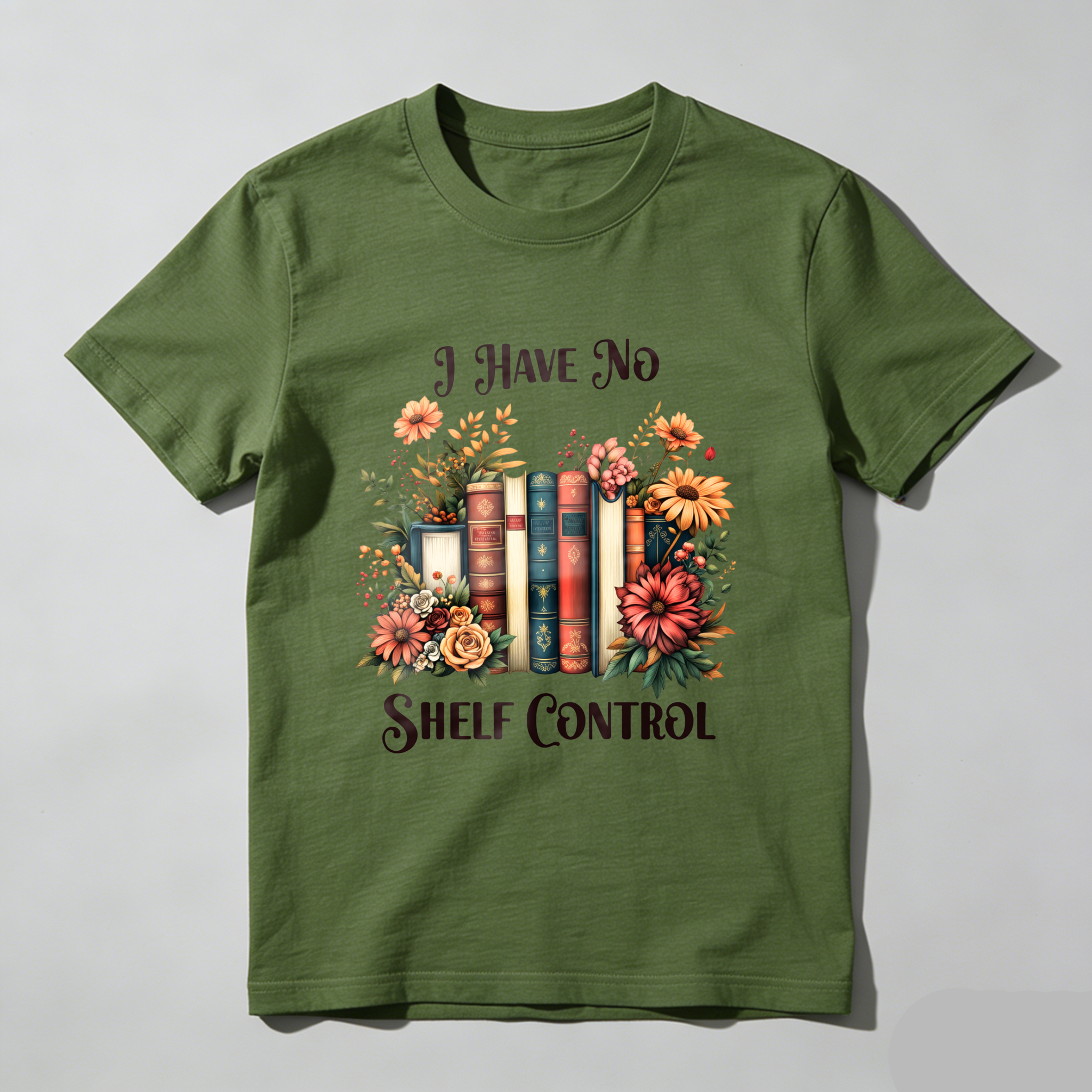 Wardrobecart Bookshelf And Flowers I Have No Shelf Control Unisex Classic T-shirt