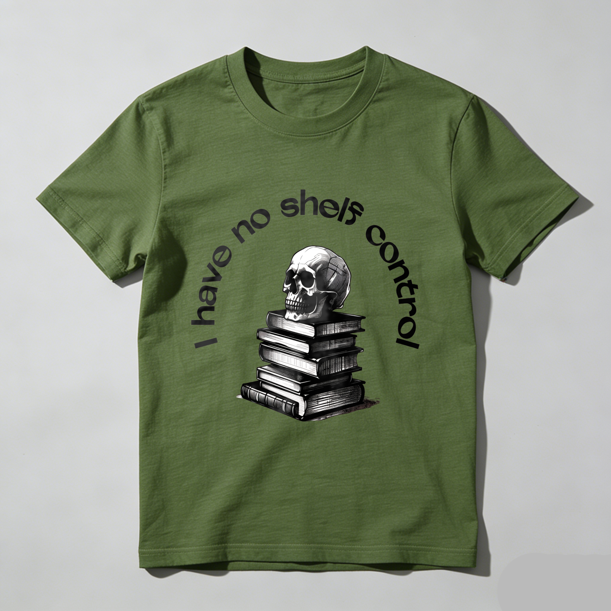 Wardrobecart Skull And Books Stack I Have No Shelf Control Unisex Classic T-shirt
