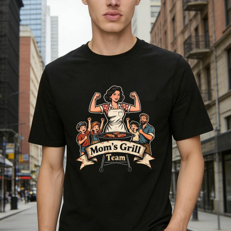 Mom S Grill Team Retro Family Barbecue Unisex Classic T-shirt