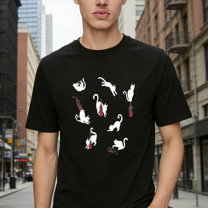 White Cats Playing With Red Nail Polish Bottles, Unisex Classic T-shirt