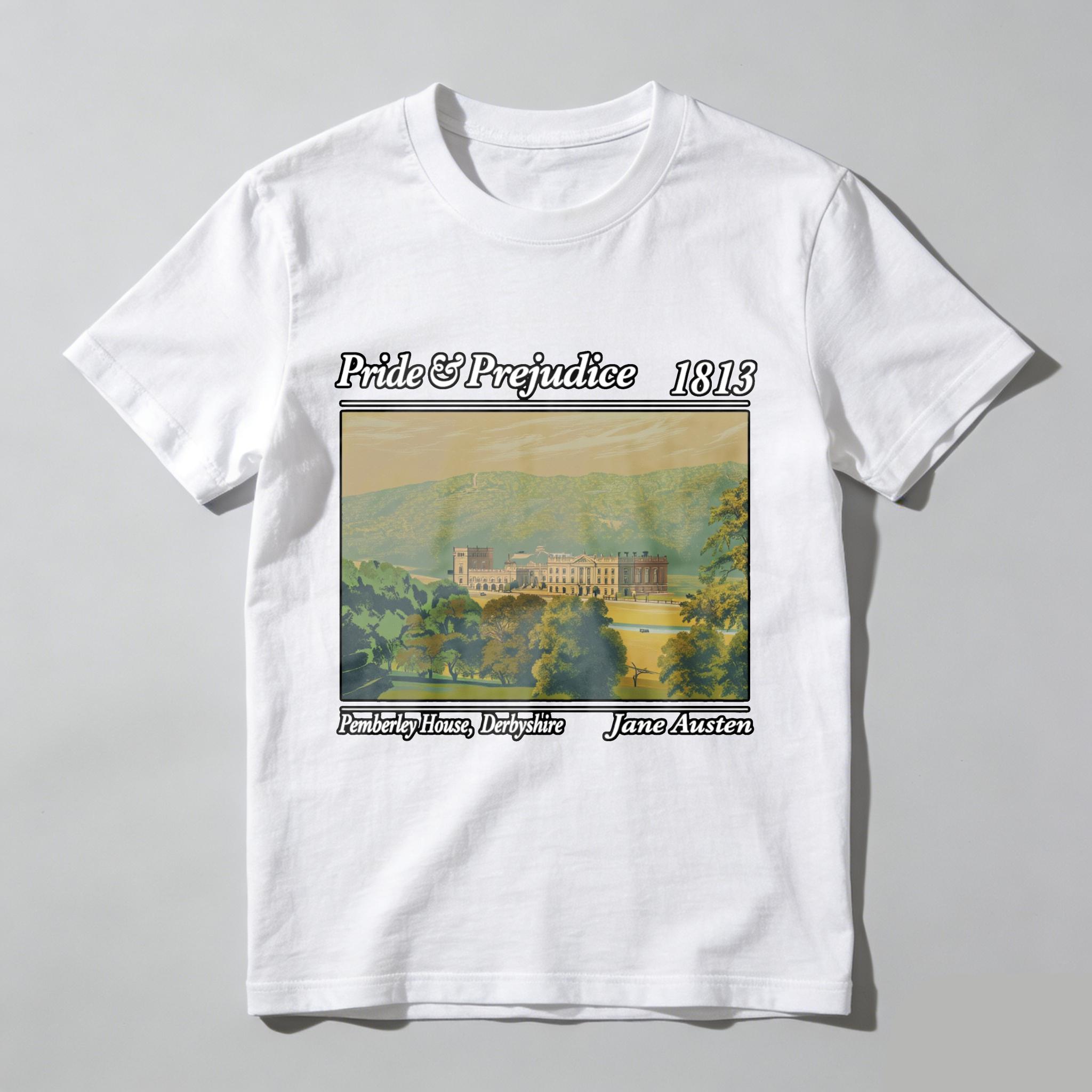 Wardrobecart Pride And Prejudice 1813 Pemberley House Derbyshire Jane Austen Tshirt