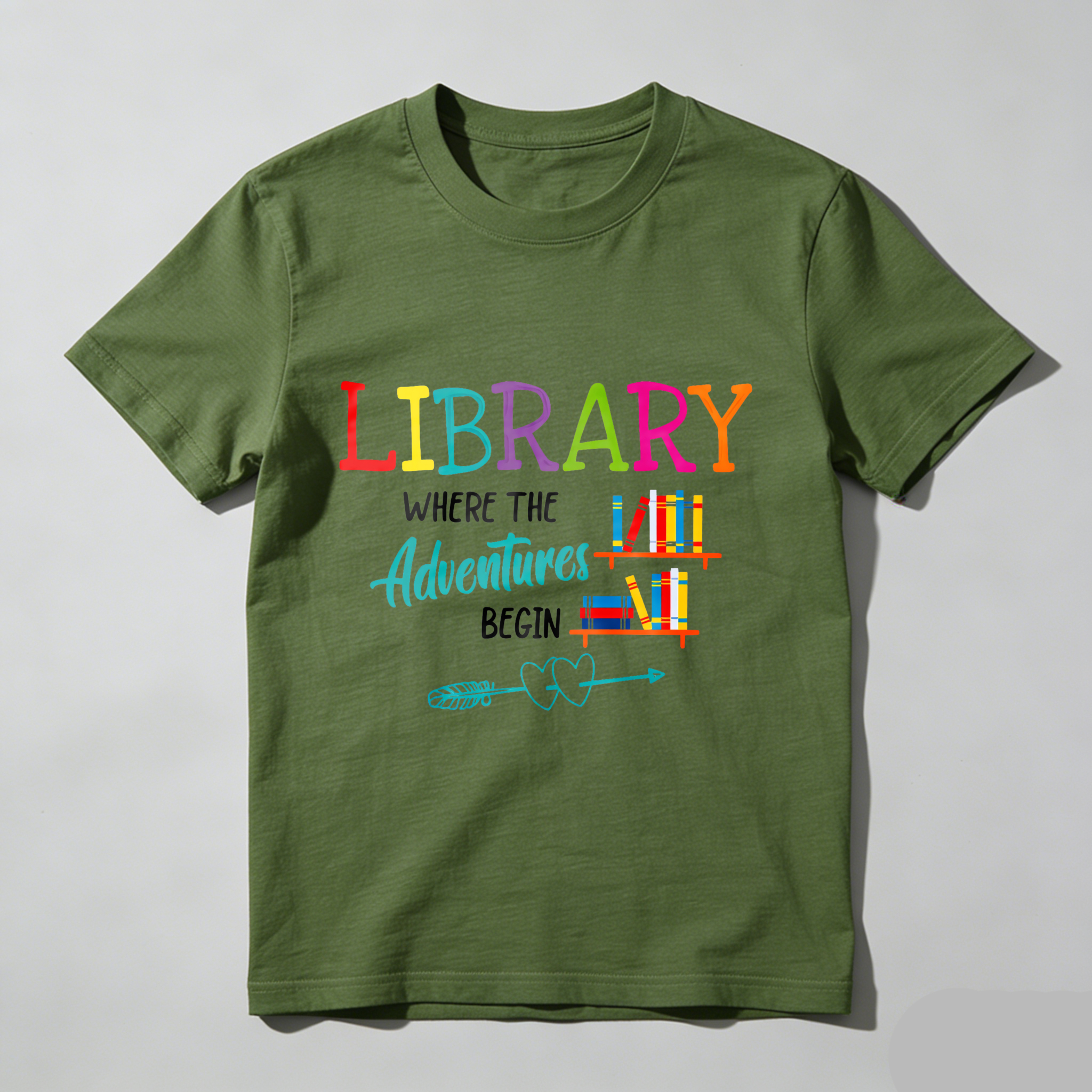 Wardrobecart Library Where The Adventures Begin Tshirt