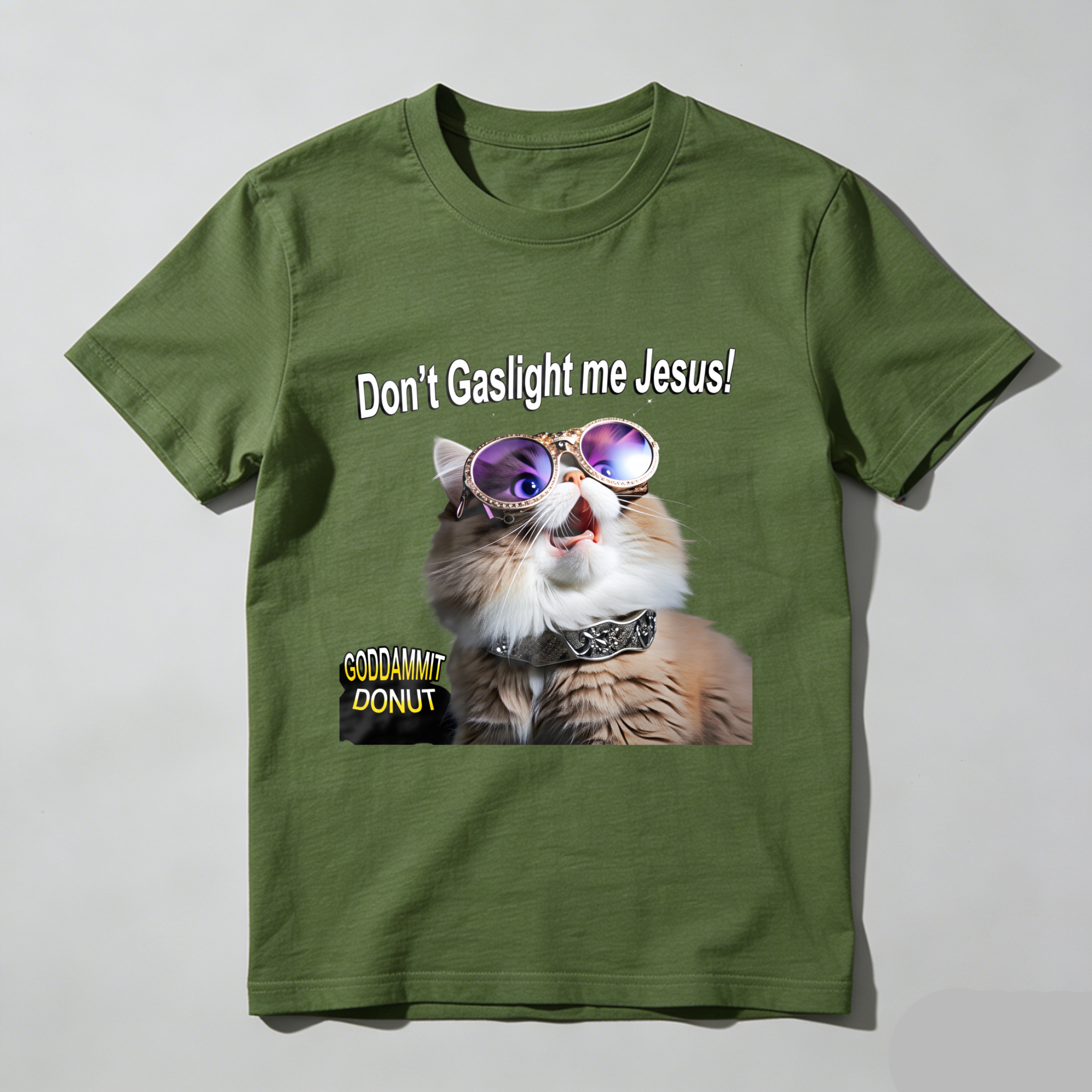 Wardrobecart Don't Gaslight Me  Cat With Sunglasses Tshirt