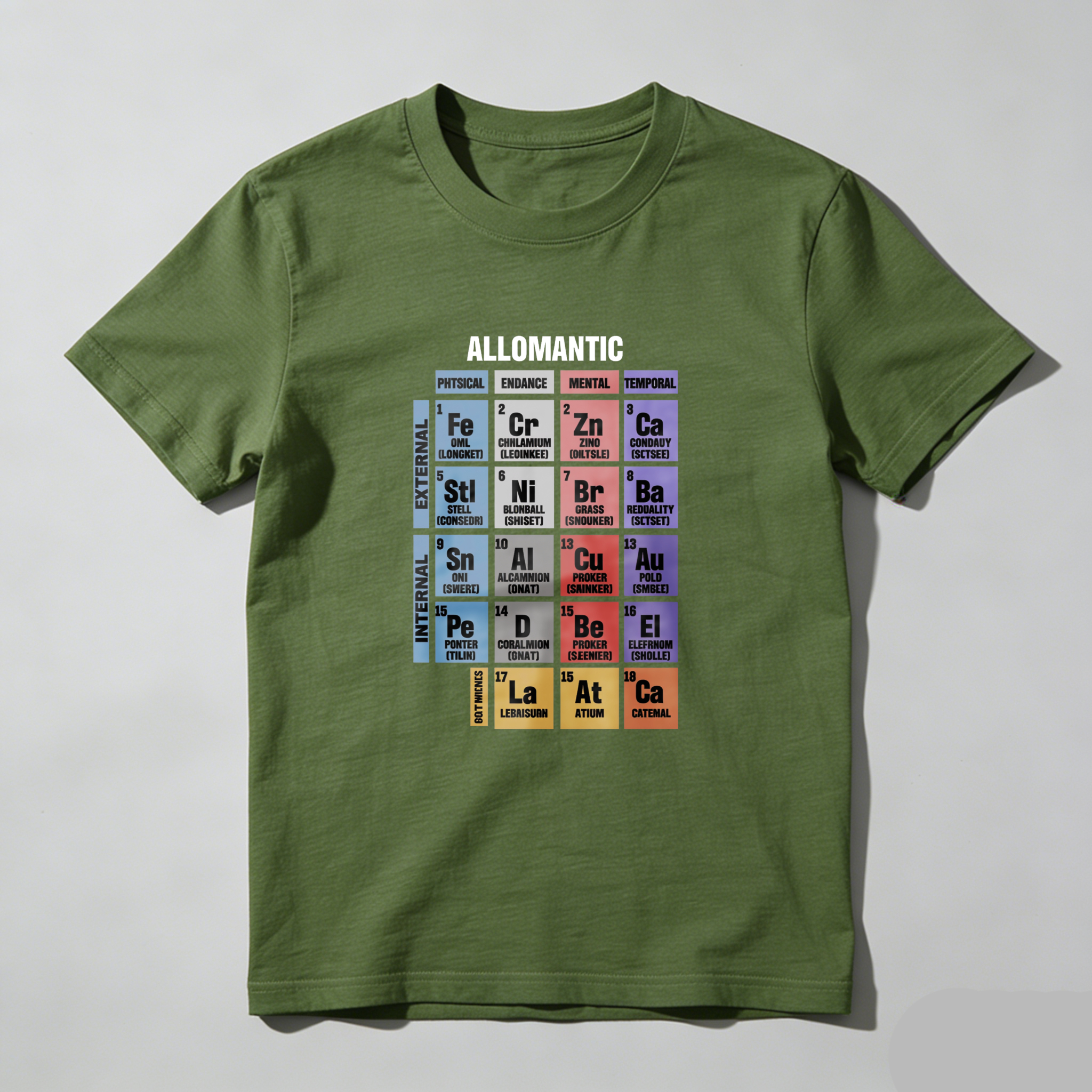 Wardrobecart Allomantic Elemental Periodic Table Design Tshirt