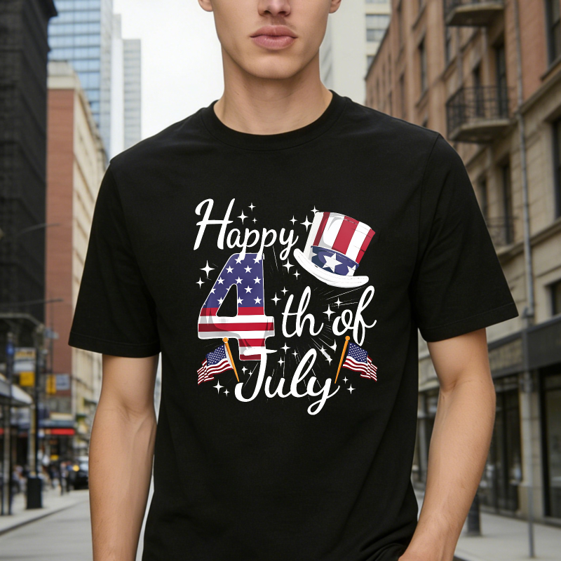 Happy 4th Of July American Flag Uncle Sam Hat Unisex Classic T-shirt