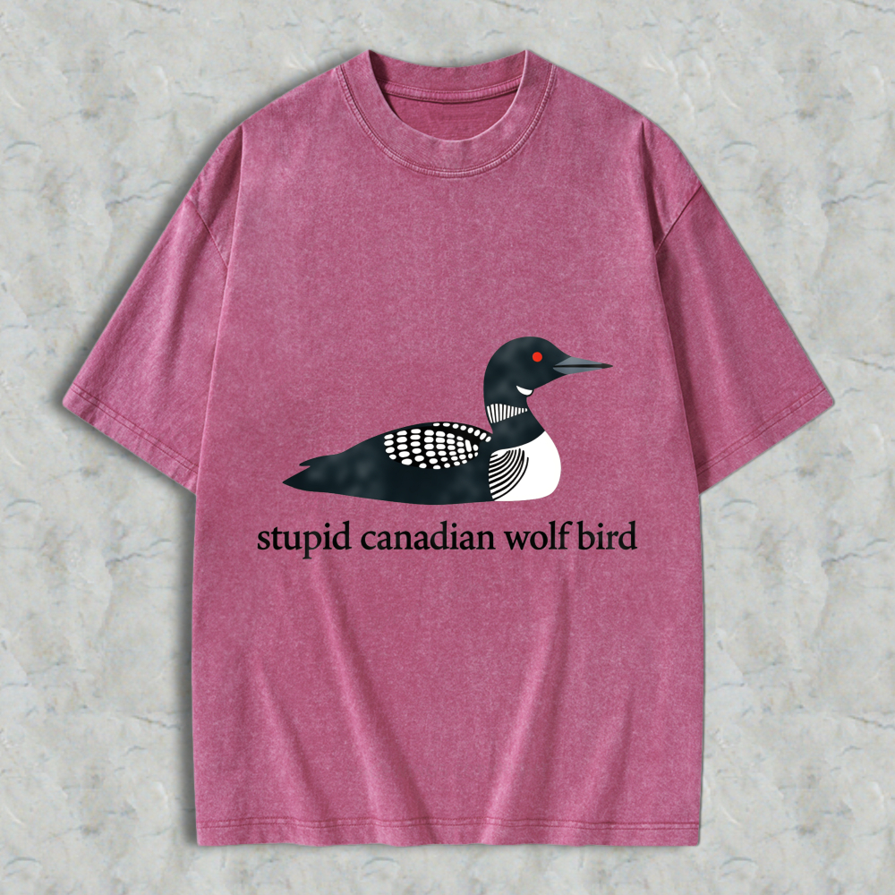 Wardrobecart Loon Bird Design Unisex Washed T-shirt