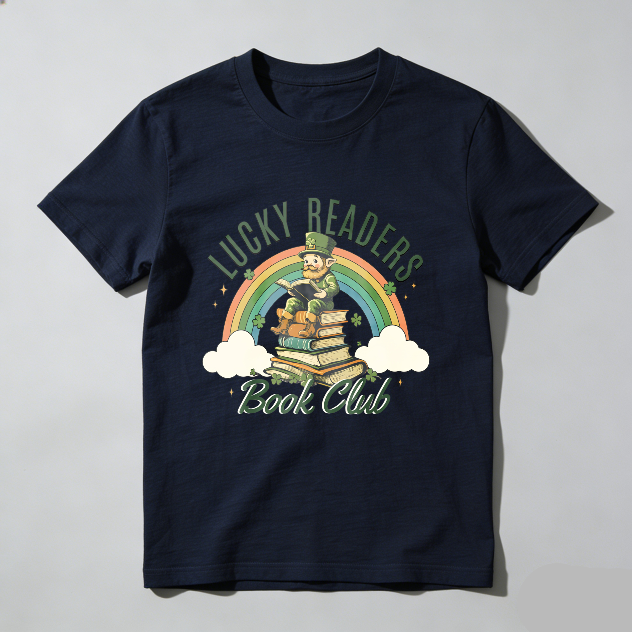Wardrobecart Lucky Readers Book Club Rainbow Leprechaun Books tshirt