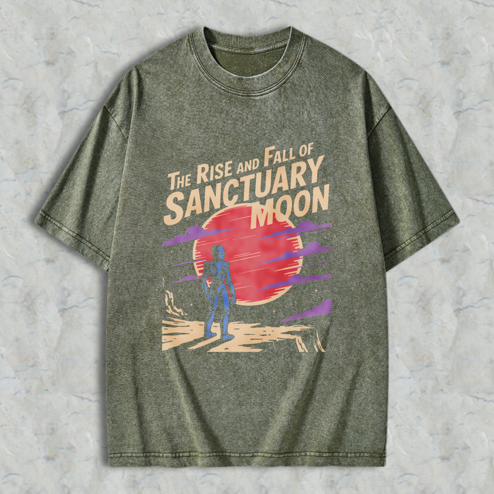 Wardrobecart The Rise And Fall Of Sanctuary Moon Space Adventure Unisex Washed T-shirt