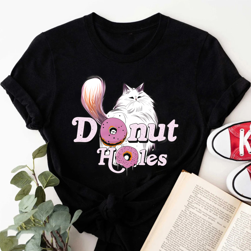 Wardrobecart Donut Holes Cat And Donuts Tshirt