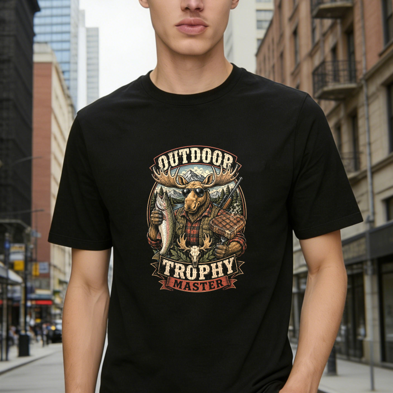 Outdoor Trophy Master Moose Hunting Fishing Graphic Unisex Classic T-shirt