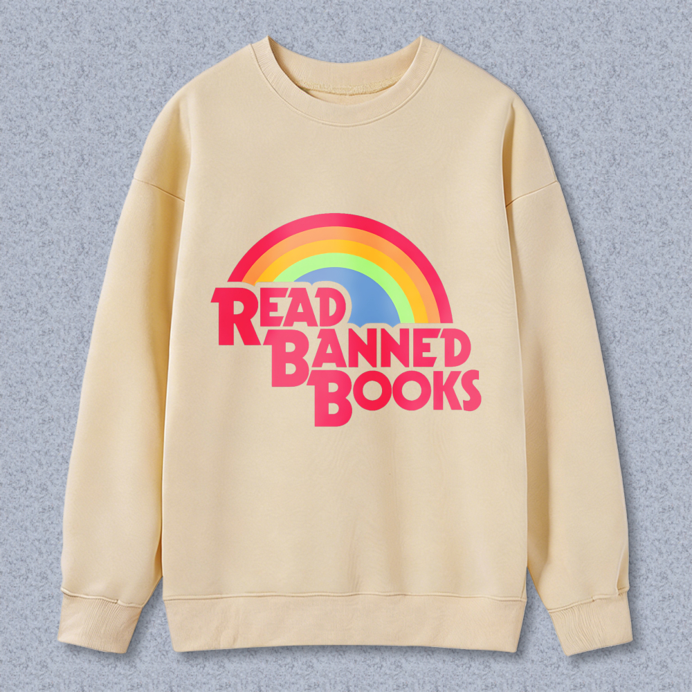 Wardrobecart Read Banned Books Rainbow Design Unisex Classic Sweatshirt
