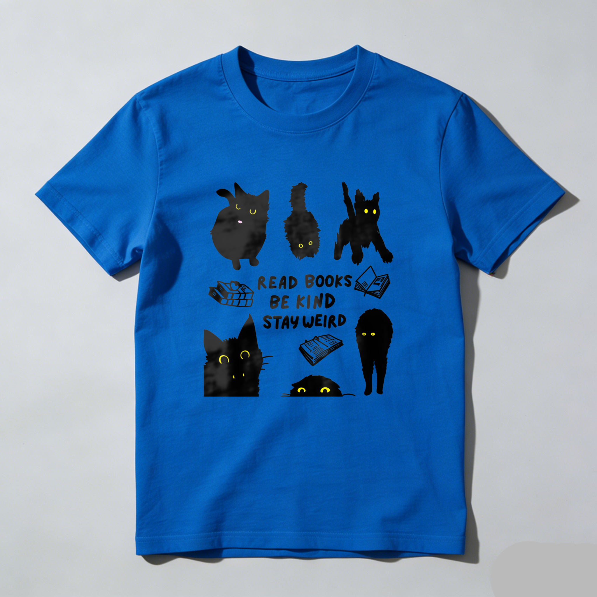 Wardrobecart Cats Books Kindness Weirdest Reading Fun tshirt