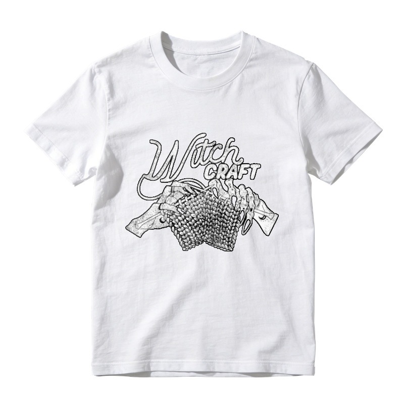 Witch Craft Typography With Hands Holding Woven Basket Graphic T-shirt