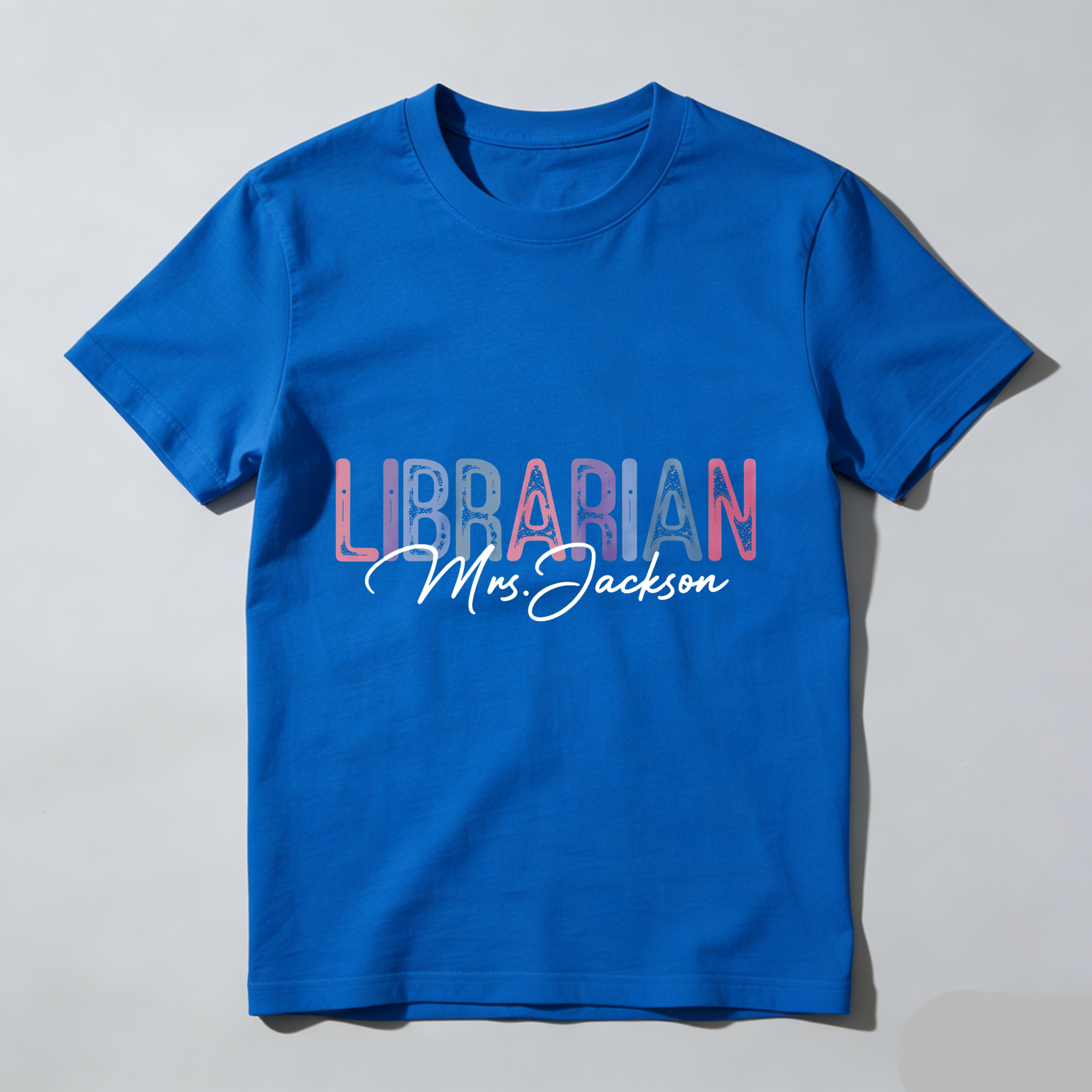 Wardrobecart Librarian Mrs Jackson Colorful Text Design Tshirt