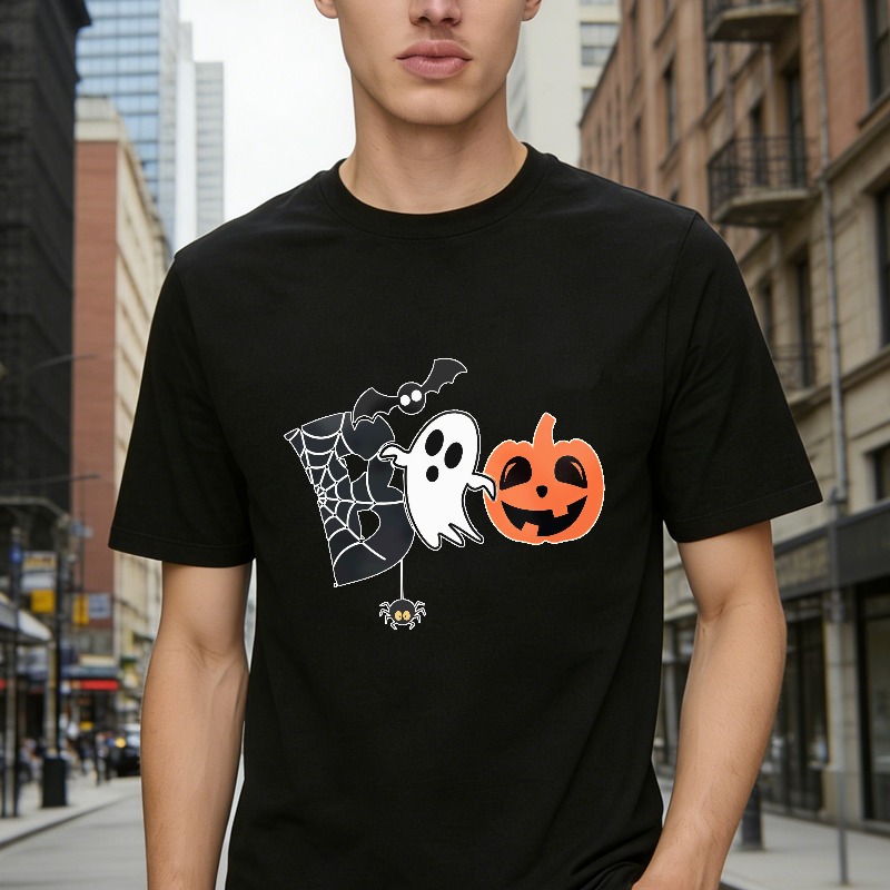 Halloween Ghost Pumpkin Bat Spider Web Unisex Classic T-shirt