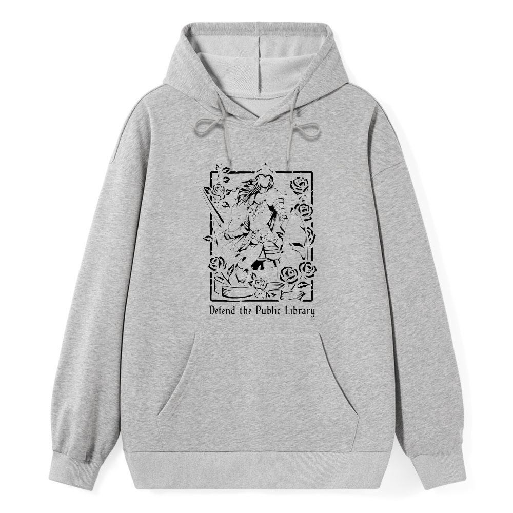 Wardrobecart Knight With Book And Roses Defend The Public Library Unisex Classic Hoodie